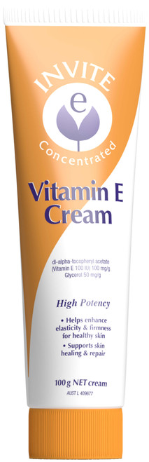 Invite E Vitamin E Cream 100g tube x 3 Pack
