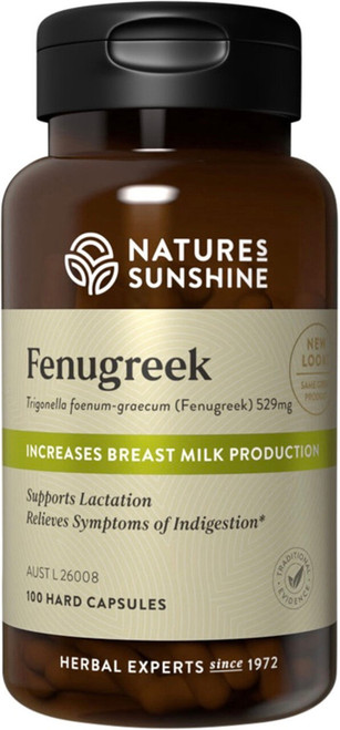 Nature’s Sunshine Fenugreek 529mg 100 Caps to support breastfeeding and help increase breast milk production