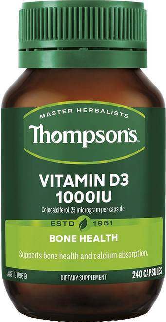 Thompsons Vitamin D3 1000iu 240 Capsules