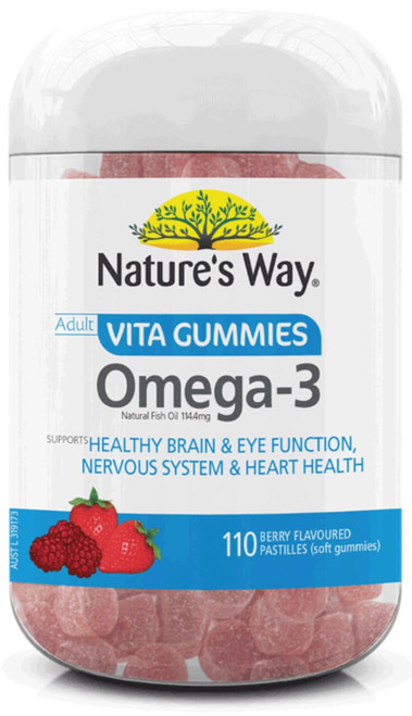 Nature's Way Omega-3 Adult Vita Gummies 100 soft pastilles x 3 Pack = 330 soft pastilles