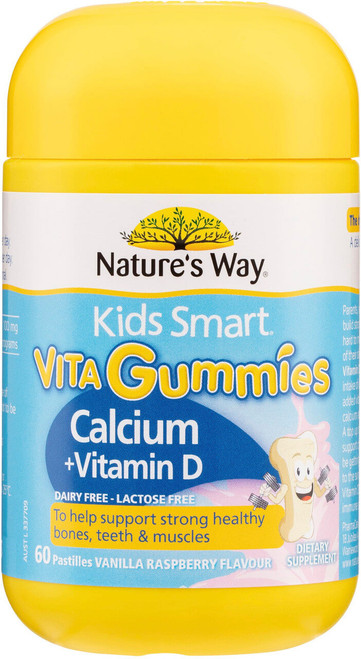 Nature's Way Kids Smart Calcium + Vitamin D3 60 Vita Gummies x 3 Pack = 180 Vita Gummies