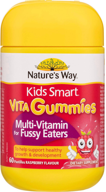 Nature’s Way Kids Smart Multi-Vitamin Plus 60 Vita Gummies x 3 Pack with essential vitamins & vegetable powders to help bridge nutritional gaps for fussy eaters = 180 Gummies