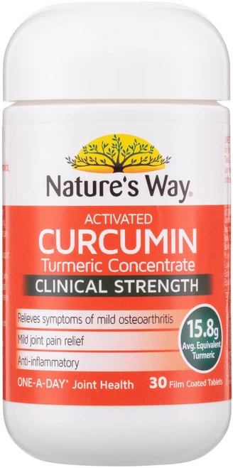Nature’s Way Activated Curcumin Turmeric Concentrate 30 Tabs x 3 Pack with 600mg Curcuminoids per tablet for joint mobility & inflammation = 90 Tabs