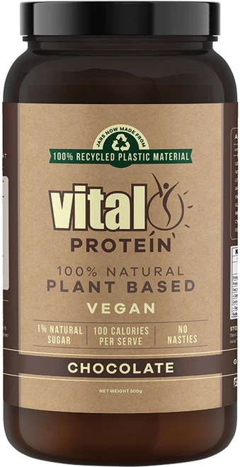 Vital Protein Chocolate 500g plant based protein powder with Pea Protein Isolate supports recovery and satiety