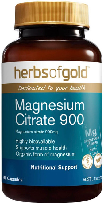 Herbs of Gold Magnesium Forte Organic 120 Tabs supporting muscle cramp relief, stress response & energy production