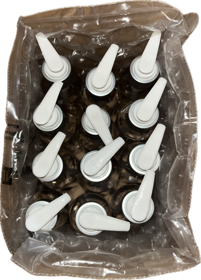 Box of six ounce Bottles with pumps