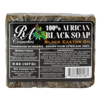 RA COSMETICS 100% Black Soap Bar (5oz)