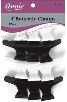 ANNIE 12pcs Butterfly Clamps Black &amp; White