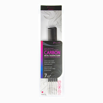 Kim &amp; C Carbon Metal Teasing Comb 7 1/2inch
