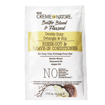 CREME OF NATURE Butter Blend &amp; Flaxseed Rinse Out &amp; Leave In Conditioner Packet (1.7oz)