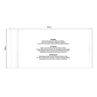 KIM &amp; C Zipper Poly Bags with suffocation warning notice (100pc/pk)