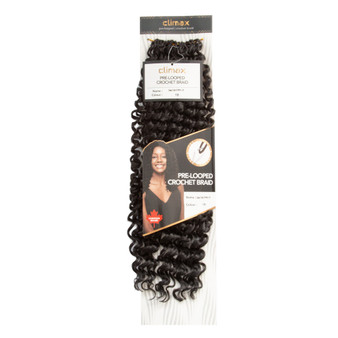 CLIMAX PRE-LOOPED CROCHET BRAID-Deep Coily and Wavy 18 Inch