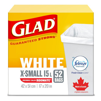 GLAD White Garbage Bag [X Small 15L]