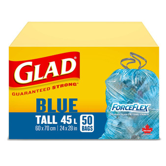 GLAD Blue Recycling Bag w/Drawstring [Tall 45L, 60X70 cm]