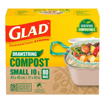 GLAD Compostable Bag Drawstring [Small 10L]