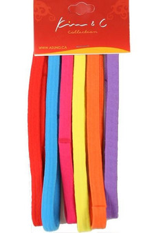 KIM &amp; C 6pcs Elastic Headbands [Thick &amp; Long]