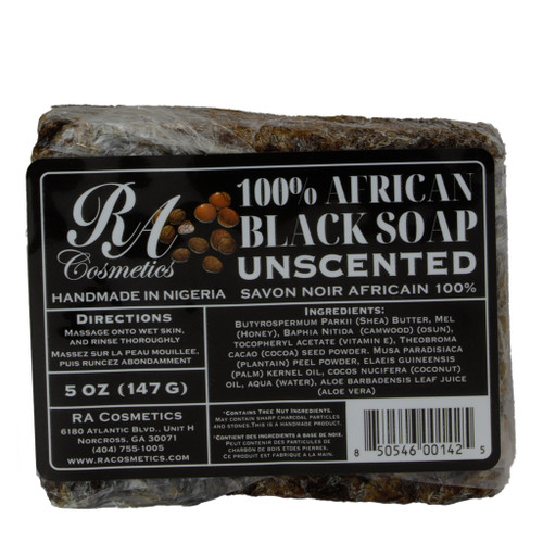 RA COSMETICS 100% Black Soap Bar (5oz)