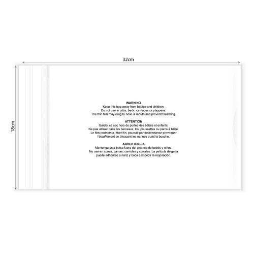 KIM &amp; C Zipper Poly Bags with suffocation warning notice (100pc/pk)