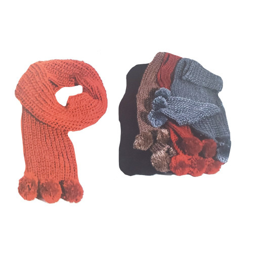 KIM &amp; C Winter Ball Decorated Knit Scarf (6pcs)