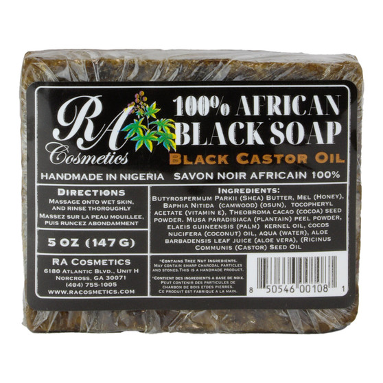 RA COSMETICS 100% Black Soap Bar (5oz)