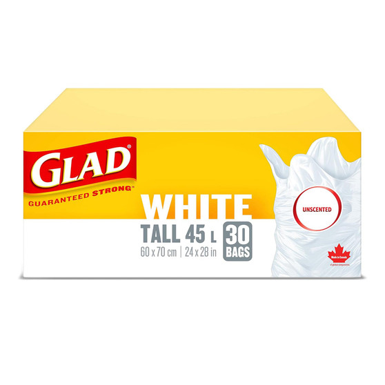 GLAD White Garbage Bag [Tall 45L]