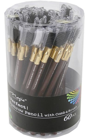 MAGIC COLLECTION Eyebrow Pencil with Comb &amp; Brush (60pcs/jar)