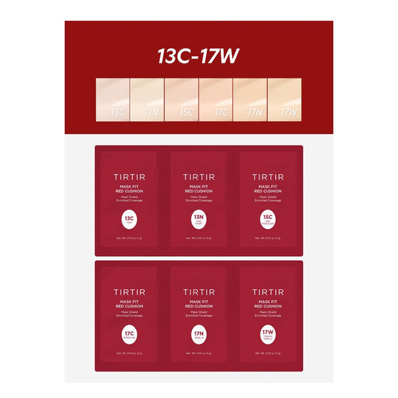 TIRTIR Mask Fit Red Cushion 6 Shade Trial Kit (1g/6pc)