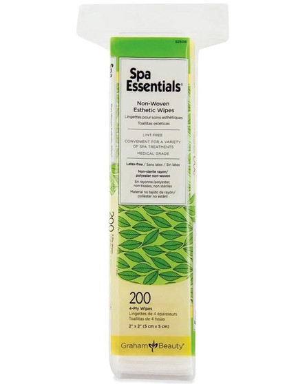 GRAHAM BEAUTY Spa Essentials Non-Woven Esthetic 4-Ply Wipes (2" x 2:) [200pcs/pk]