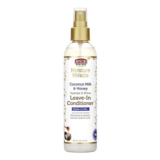 AFRICAN PRIDE Moisture Miracle Coconut Milk &amp; Honey Leave In Conditioner (8oz)
