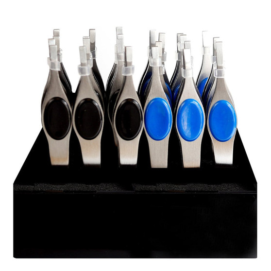 KIM &amp; C Square Tip Tweezer with Rubber Grip (24pcs/display)
