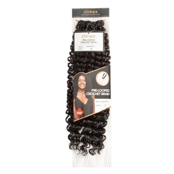 CLIMAX PRE-LOOPED CROCHET BRAID-Deep Coily and Wavy 18 Inch