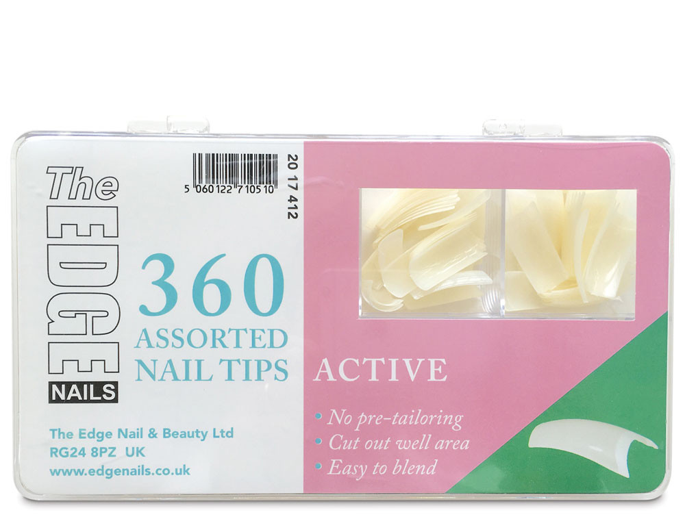 The Edge Active Tips Größe 7 – 50 Stück, ABS-Kunststoff, Für Nagelverlängerungen