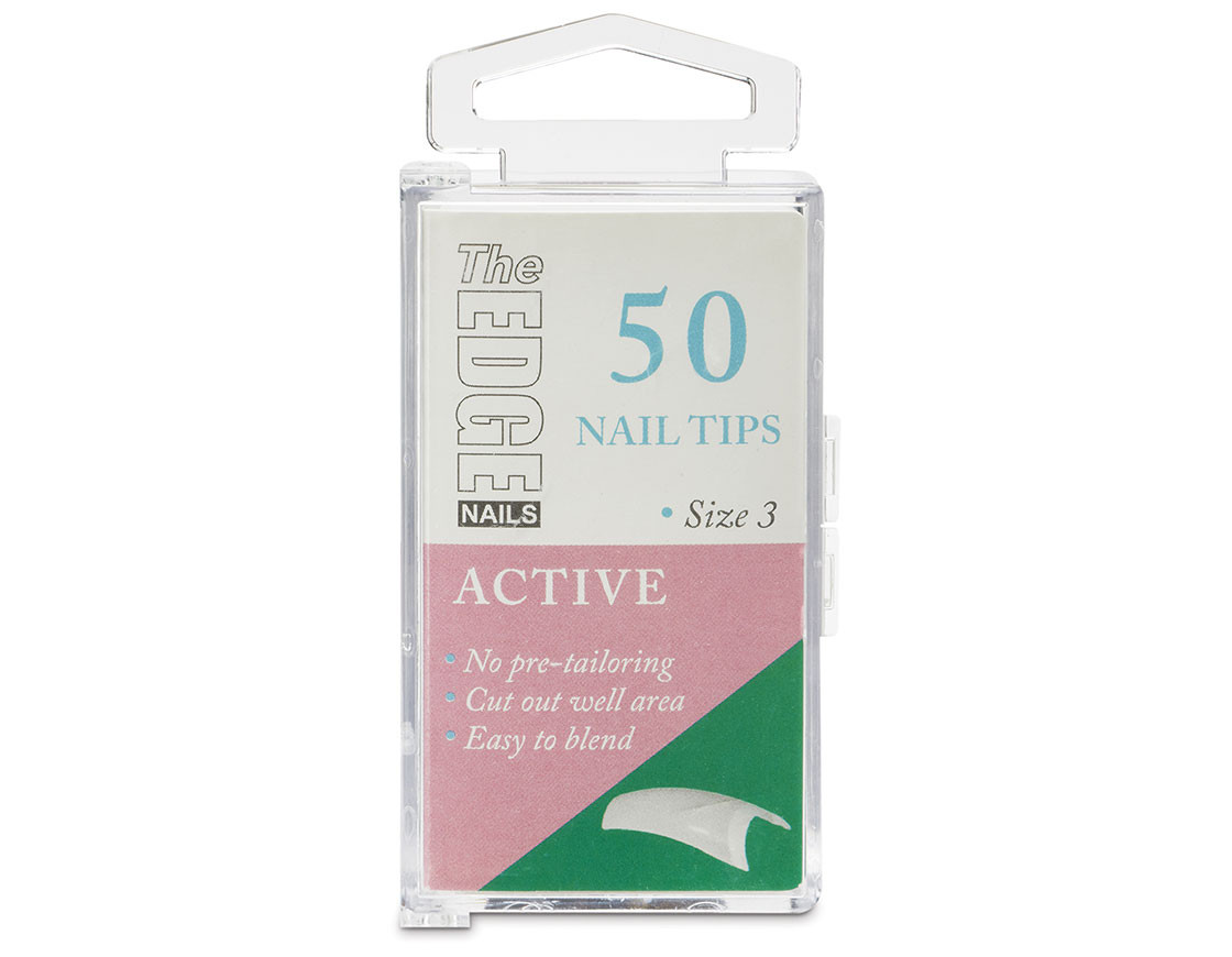 The Edge Active Tips Für Nagelverlängerung – Größe 8, 50 Stück, ABS-Kunststoff, Kein Vorschneiden Nötig