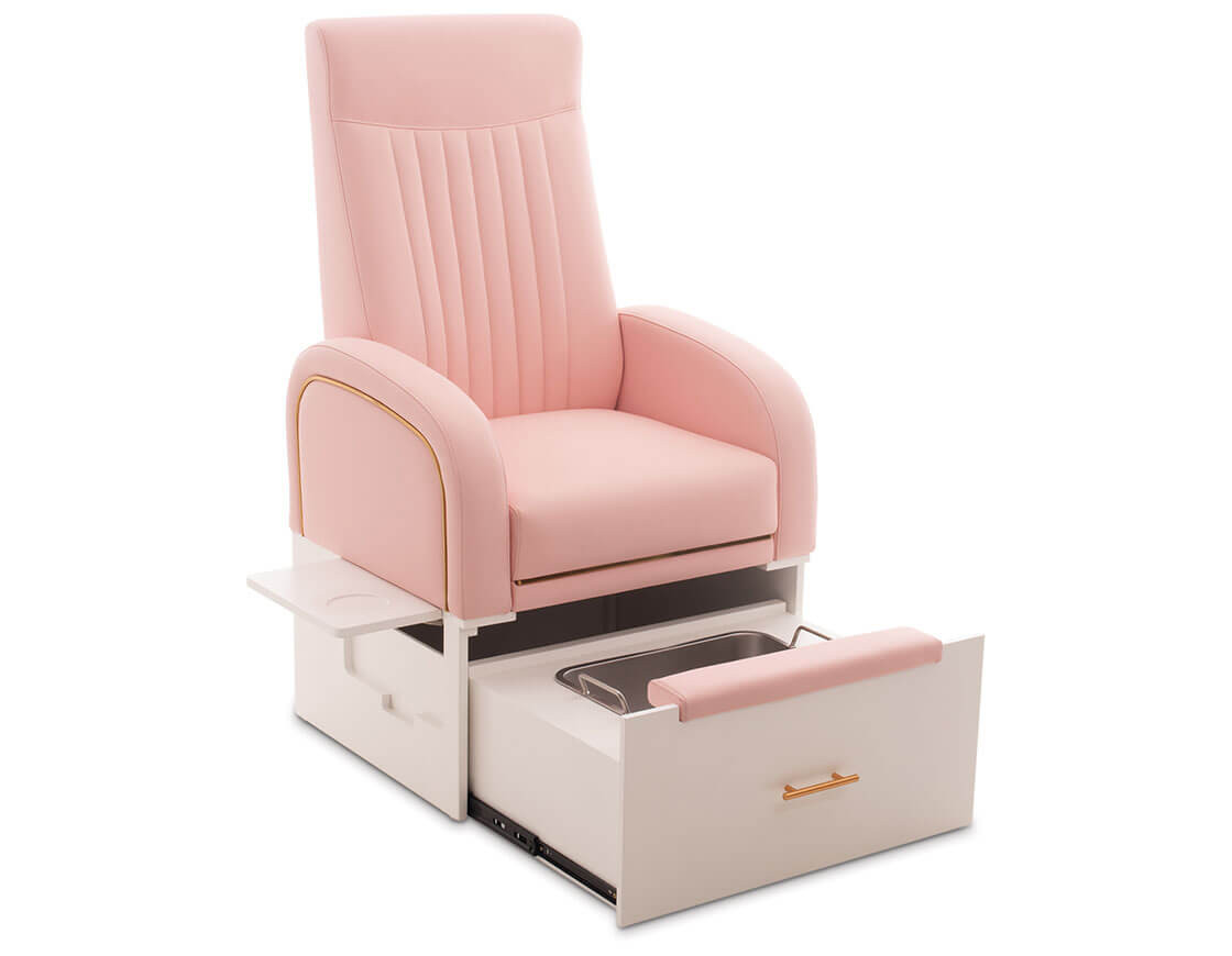 Esthetix Isabella pedi chair, pink/gold - Main Image