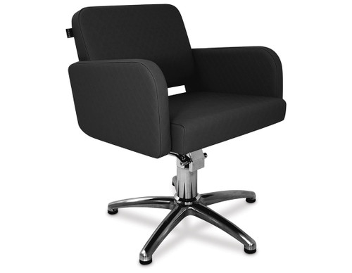 REM Colorado styling chair in black with arm rests and a 5-star base.