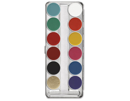 Kryolan Aquacolor make-up palette FP 12 colours