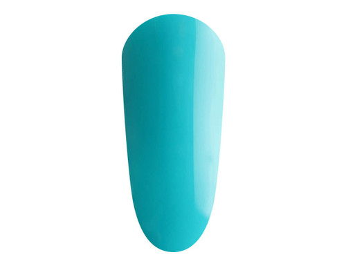 The GelBottle Inc gel nail polish nail swatch in the blue shade, Amelia.