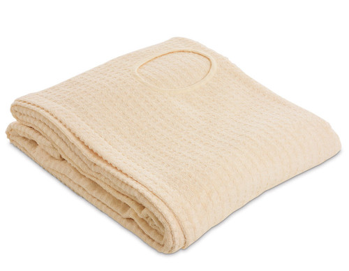 Serenity beauty couch cover with face hole, ivory