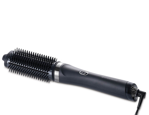 ghd duet blowdry brush in black on a white background.