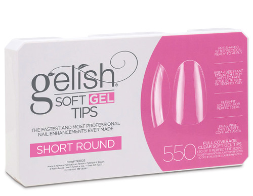 Gelish soft gel tips, short round (550)