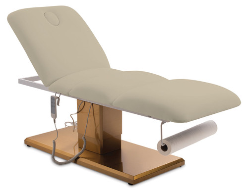 Esthetix Aria electric beauty bed, taupe/gold