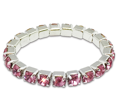 Crystal toe ring pink (single)