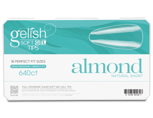 Gelish soft gel tips, short almond (640)