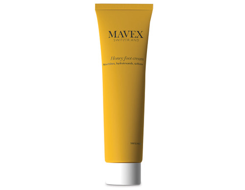MAVEX honey foot cream 100ml yellow tube on a white background