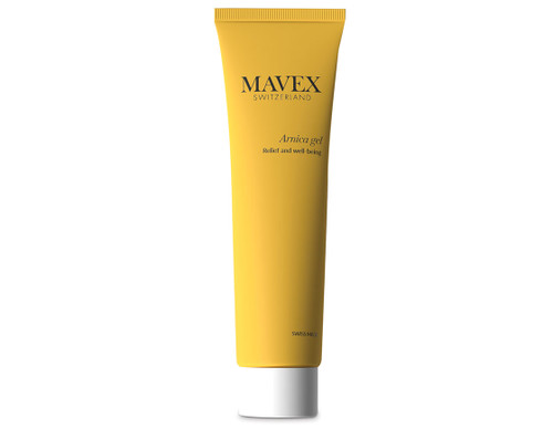 MAVEX tired legs cream 100ml yellow tube on a white background.