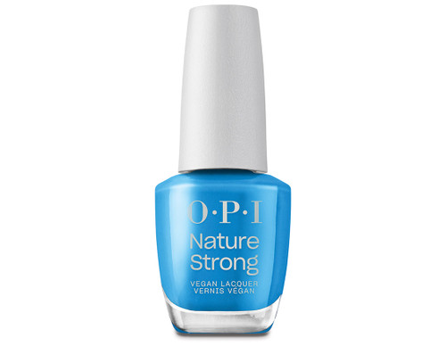 OPI Nature Strong blue nail polish bottle 15ml in shade Fresh as a Blue Daisy with a grey cap