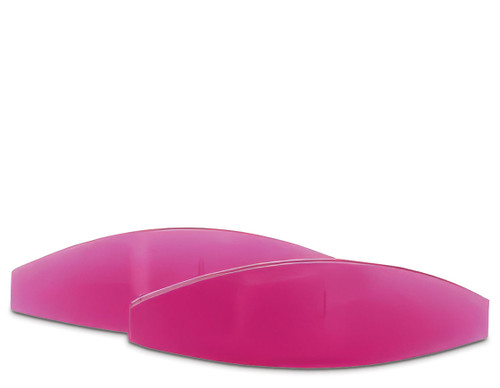 Pink teardrop LashBase lash shields in size large on a white background