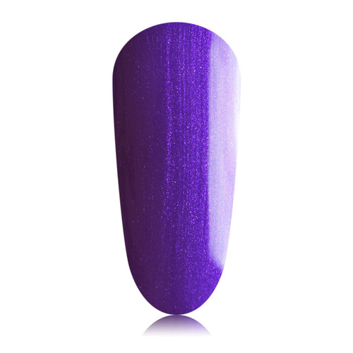 The GelBottle Inc gel polish nail swatch in the shimmery purple shade, Viola.