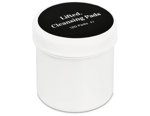 LASHBASE Lifted. cleansing pads with white and black packaging.