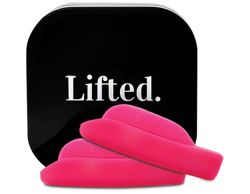 LASHBASE Lifted. glueless bright pink lash shields, size 8 with black packaging.